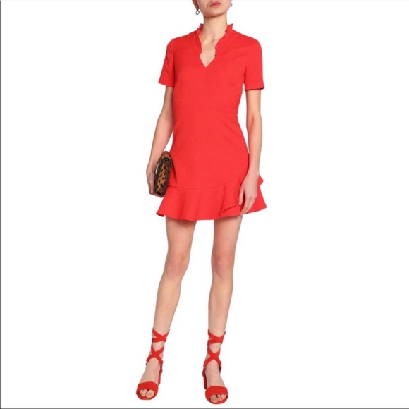 Sandro Paris Ruffle Trim Short Sleeved Dress - Picture 1 of 6